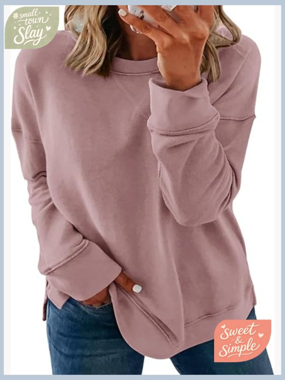 Plus Size Oversized Drop Shoulder Crew Neck Sweatshirt